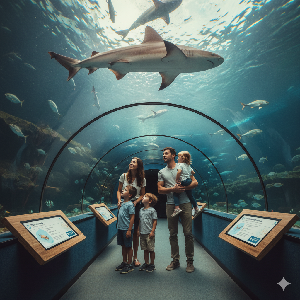 Familia en el acuario